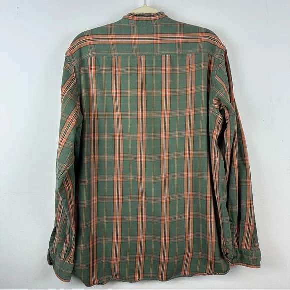 RRL Double RL Button Front Plaid Shirt Large Mock Neck - Picture 3 of 8